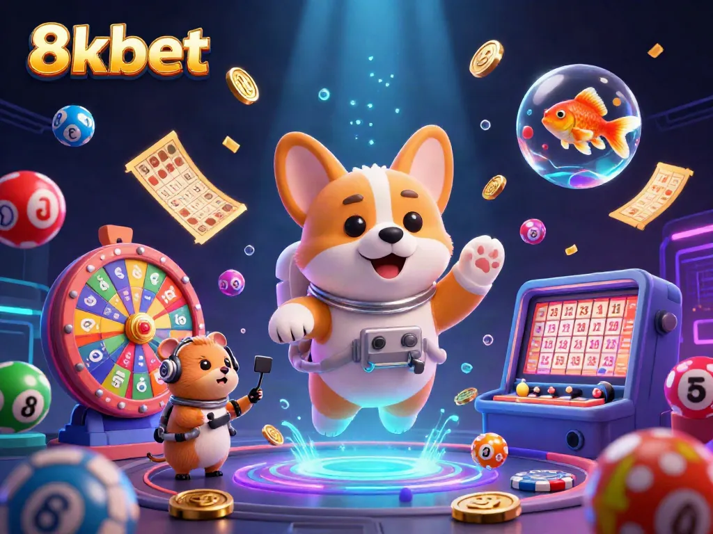 Experience exciting gameplay at 8kbet with vibrant visuals in a futuristic casino.
