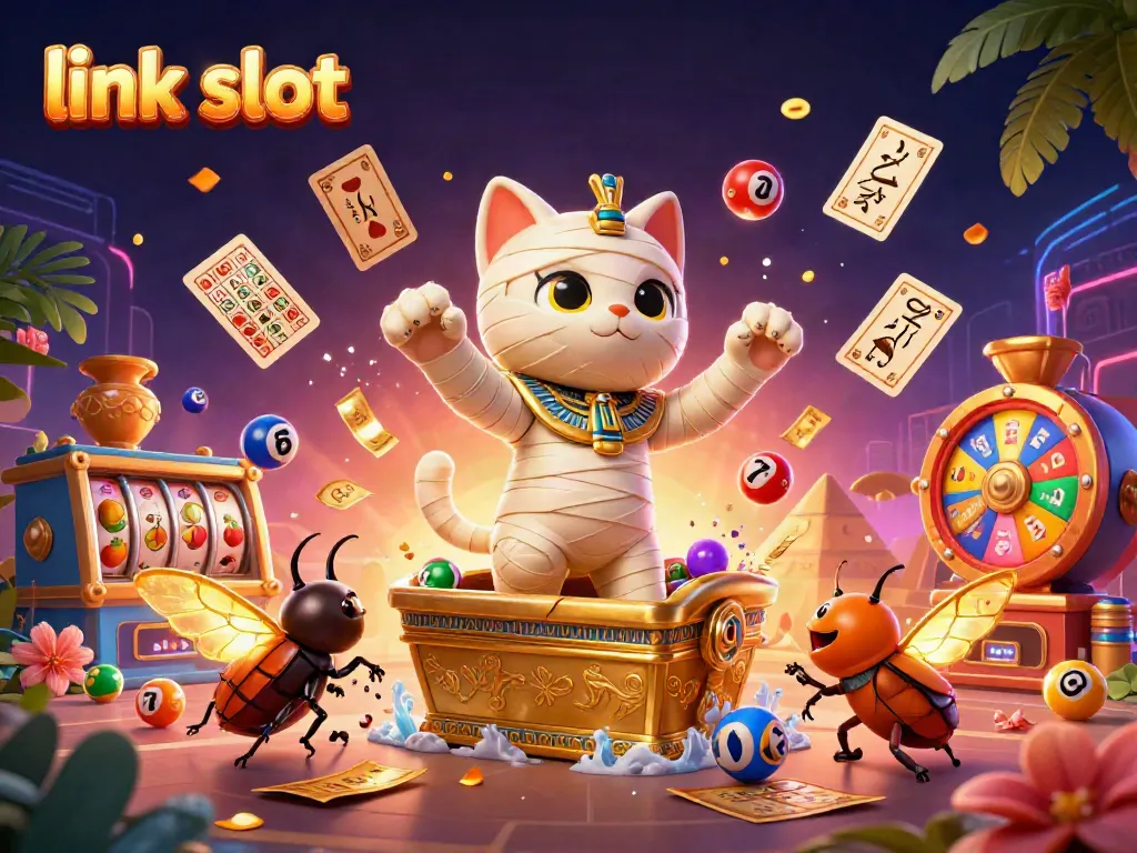 Experience the thrill of link slot with vibrant scenes of jackpots and exciting gameplay.