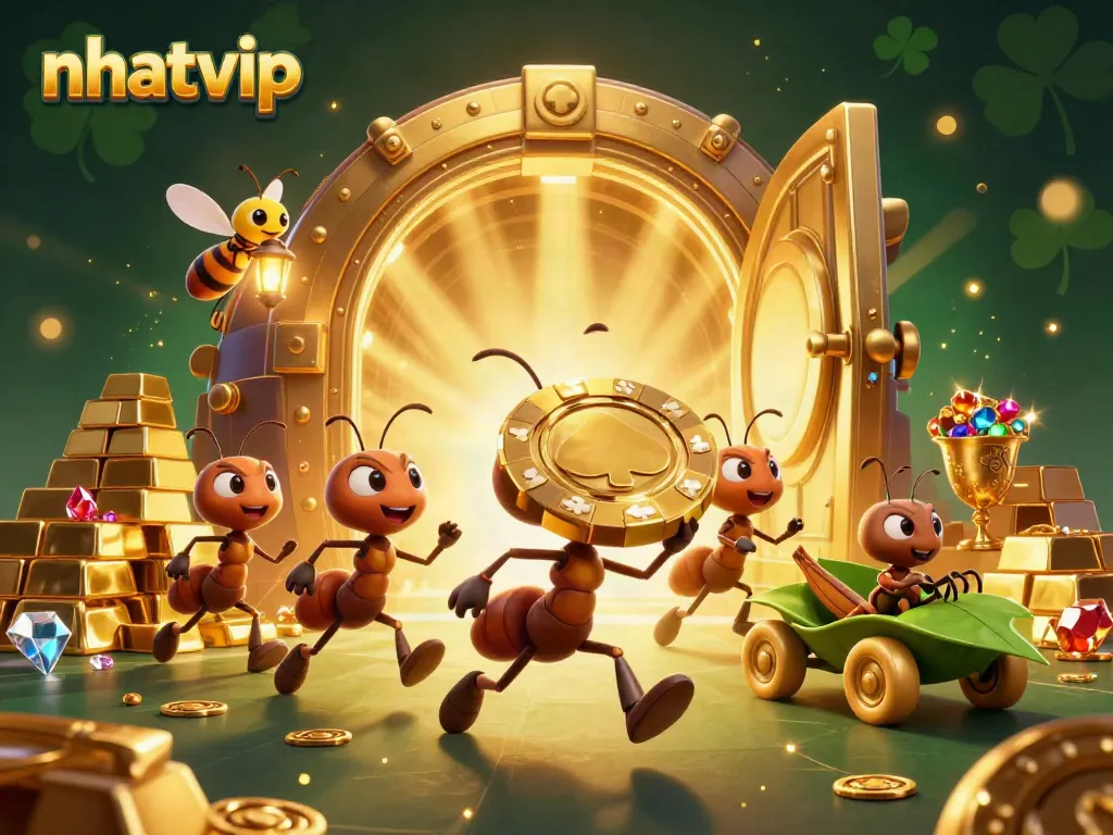 Engage in an exciting heist with nhatvip's playful characters, illustrating casino adventures.
