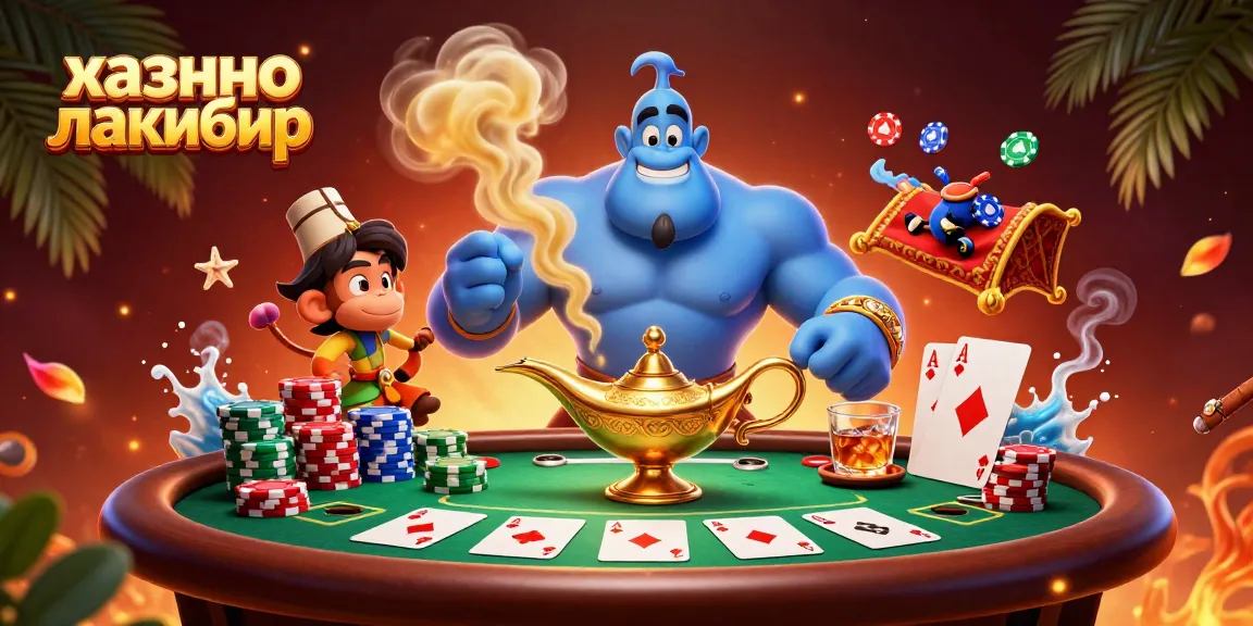Experience the thrill at казино лакибир with a vibrant 3D genie, poker elements, and magical vibes
