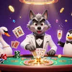Experience the excitement of sunwin20 with a luxurious 3D casino scene featuring elegant characters and rich gaming elements.
