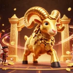 Socolive features a golden ram charging through an illuminated gambling arena, celebrating sports betting excitement.